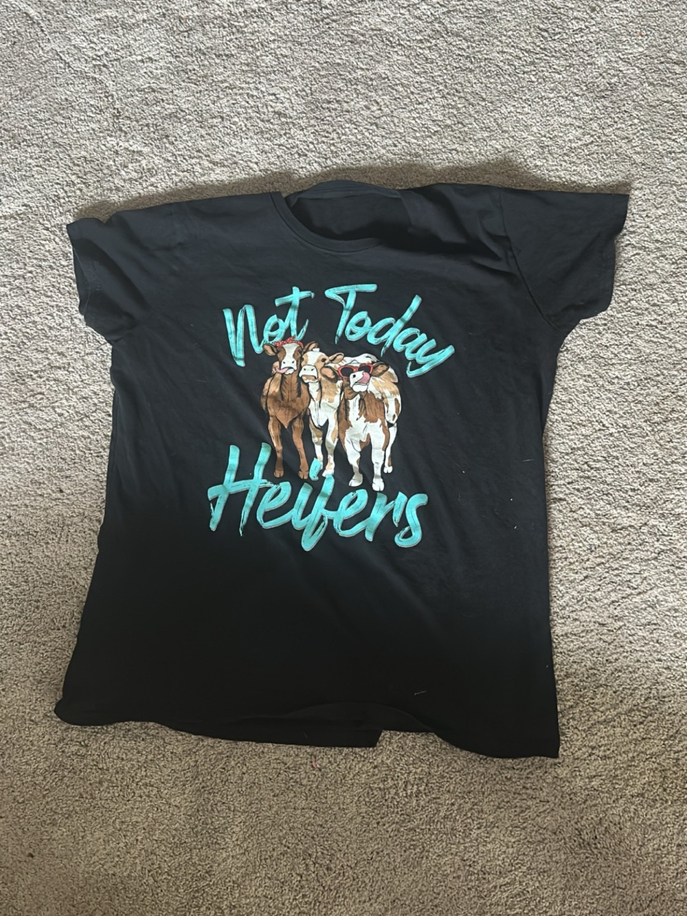Cow t shirt! Fits a small and medium 
“Not today heifers”